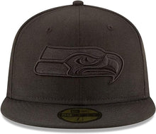 Load image into Gallery viewer, Seattle Seahawks New Era NFL 59FIFTY 5950 Fitted Cap Hat Black Crown/Visor Black Logo