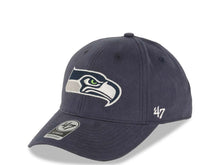 Load image into Gallery viewer, Seattle Seahawks '47 Brand NFL MVP Adjustable Cap Hat Navy Blue Crown/Visor Team Color Logo