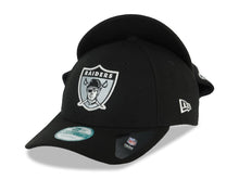 Load image into Gallery viewer, Raiders New Era NFL 9FORTY 940 Adjustable Velcro Cap Hat Black Crown/Visor Team Color Logo