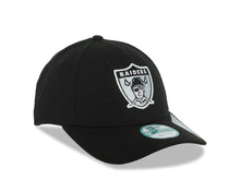 Load image into Gallery viewer, Raiders New Era NFL 9FORTY 940 Adjustable Velcro Cap Hat Black Crown/Visor Team Color Logo
