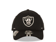 Load image into Gallery viewer, Oakland Raiders New Era NFL 39THIRTY 3930 Flexfit Shadow Tech Cap Hat Black Crown/Visor Team Color Logo (2018 Training)