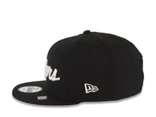 Load image into Gallery viewer, Las Vegas Raiders New Era 9FIFTY 950 Snapback Cap Hat Black Crown/Visor White Script/Text Logo Gray UV