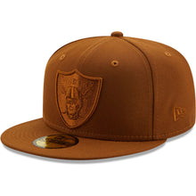 Load image into Gallery viewer, Las Vegas Raiders New Era 59FIFTY 5950 Fitted Cap Hat Brown Crown/Visor Brown Logo (Color Pack)