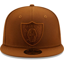 Load image into Gallery viewer, Las Vegas Raiders New Era 59FIFTY 5950 Fitted Cap Hat Brown Crown/Visor Brown Logo (Color Pack)