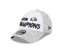 Load image into Gallery viewer, Los Angeles Rams New Era NFL 9FORTY 940 Adjustable Cap Hat White Crown Gray Visor Team Color Logo Super Bowl LVI Patches