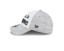 Load image into Gallery viewer, Los Angeles Rams New Era NFL 9FORTY 940 Adjustable Cap Hat White Crown Gray Visor Team Color Logo Super Bowl LVI Patches