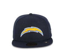 Load image into Gallery viewer, Los Angeles Chargers New Era NFL 59FIFTY 5950 Fitted Cap Hat Navy Blue Crown/Visor Yellow/Sky Blue/White Logo Gray UV