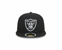 Load image into Gallery viewer, (Youth) Las Vegas Raiders New Era 59FIFTY 5950 Kid Fitted Cap Hat Black Crown/Visor Team Color Logo