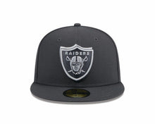 Load image into Gallery viewer, Raiders New Era 59FIFTY 5950 Fitted Cap Hat Dark Gray Crown/Visor Team Color Logo Once A Raider Always A Raider (2024 Draft)