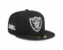 Load image into Gallery viewer, Raiders New Era 59FIFTY 5950 Fitted Cap Hat Black Crown/Visor Team Color Logo Once A Raider Always A Raider (2024 Draft)