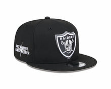 Load image into Gallery viewer, Raiders New Era 9FIFTY 950 Snapback Cap Hat Black Crown/Visor Team Color Logo Once A Raider Always A Raider (2024 Draft)