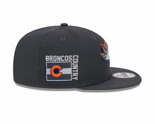 Load image into Gallery viewer, Denver Broncos New Era NFL 9FIFTY 950 Snapback Cap Hat Dark Gray Crown/Visor Team Color Logo Broncos Country Side Patch (2024 Draft)