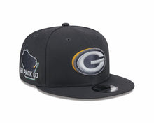 Load image into Gallery viewer, Green Bay Packers New Era NFL 9FIFTY 950 Snapback Cap Hat Dark Gray Crown/Visor Team Color Logo Go Pack Go (2024 Draft)