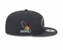 Load image into Gallery viewer, San Francisco 49ers New Era NFL 9FIFTY 950 Snapback Cap Hat Dark Gray Crown/Visor Team Color Logo Faithful (2024 Draft)