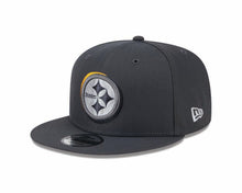 Load image into Gallery viewer, Pittsburgh Steelers New Era NFL 9FIFTY 950 Snapback Cap Hat Dark Gray Crown/Visor Team Color Logo Steel City Football (2024 Draft)