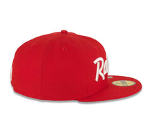 Load image into Gallery viewer, Raiders New Era 59FIFTY 5950 Fitted Cap Hat Red Crown/Visor White Text/Script Logo Gray UV
