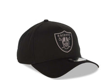 Load image into Gallery viewer, Raiders New Era 9FORTY 940 Adjustable A-Frame Cap Hat Black Crown/Visor Dark Gray Logo Gray UV