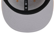 Load image into Gallery viewer, Las Vegas Raiders New Era NFL 59FIFTY 5950 Fitted Cap Hat Light Brown Crown/Visor Team Color Logo (Super Bowl 18)