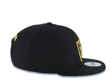 Load image into Gallery viewer, Las Vegas Raiders New Era NFL 9FIFTY 950 Snapback Cap Hat Black Crown/Visor Metallic Gold Logo Black UV