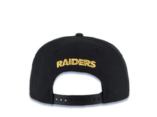 Load image into Gallery viewer, Las Vegas Raiders New Era NFL 9FIFTY 950 Snapback Cap Hat Black Crown/Visor Metallic Gold Logo Black UV