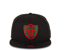 Load image into Gallery viewer, Las Vegas Raiders New Era NFL 9FIFTY 950 Snapback Cap Hat Black Crown/Visor Red/Green Logo Green UV