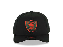 Load image into Gallery viewer, Las Vegas Raiders New Era 9FORTY 940 Adjustable A-Frame Cap Hat Black Crown/Visor Red/Dark Green Logo Dark Green UV