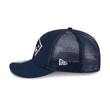 Load image into Gallery viewer, New England Patriots New Era NFL 9FIFTY 950 Snapback Low Profile Trucker/Mesh Cap Hat Navy Blue Crown/Visor Team Color Logo Gray UV