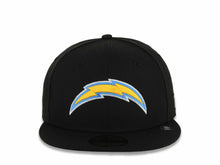 Load image into Gallery viewer, Los Angeles Chargers New Era NFL 59FIFTY 5950 Fitted Cap Hat Black Crown/Visor Yellow/Dark Sky Blue/White Logo Gray UV