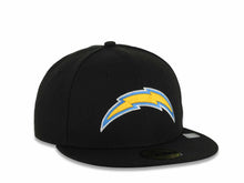 Load image into Gallery viewer, Los Angeles Chargers New Era NFL 59FIFTY 5950 Fitted Cap Hat Black Crown/Visor Yellow/Dark Sky Blue/White Logo Gray UV