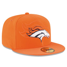 Load image into Gallery viewer, Denver Broncos New Era NFL 59FIFTY 5950 Fitted Cap Hat Orange Crown/Visor Team Color Logo (2016 Sideline)