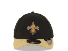 Load image into Gallery viewer, New Orleans Saints New Era NFL 59FIFTY 5950 Fitted 2015 Draft Cap Hat Black Crown Wheat Visor Team Color Logo