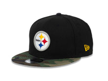 Load image into Gallery viewer, Pittsburgh Steelers New Era NFL 9FIFTY 950 Snapback Cap Hat Black Crown Camo Visor Team Color Logo