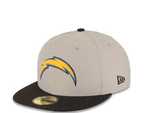 Load image into Gallery viewer, Los Angeles Chargers New Era NFL 59FIFTY 5950 Fitted 2017 Sideline Cap Hat Gray Crown Dark Gray Visor Team Color Logo