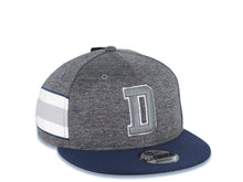 Load image into Gallery viewer, Dallas Cowboys New Era NFL 9FIFTY 950 Snapback Cap Hat Gray Crown Blue Visor Team Color Logo (2018 Sideline)