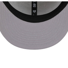 Load image into Gallery viewer, Las Vegas Raiders New Era 59FIFTY 5950 Fitted Cap Hat Stone Gray Crown Black Visor Team Color Logo 60th Anniversary Side Patch Gray UV