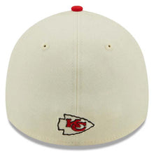 Load image into Gallery viewer, Kansas City Chiefs New Era NFL 39THIRTY 3930 Flexfit 2020 Sideline Cap Hat Cream Crown Red Visor Team Color Logo