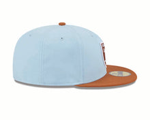 Load image into Gallery viewer, Las Vegas Raiders New Era 59FIFTY 5950 Fitted Cap Hat Sky Blue Crown Dark Orange Visor Dark Orange/White Logo (2-Tone Color Pack)