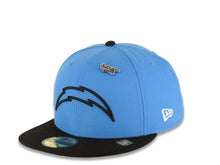 Load image into Gallery viewer, Los Angeles Chargers New Era NFL 59FIFTY 5950 Fitted Inspire Cap Hat Sky Blue Crown Black Visor Sky Blue Logo