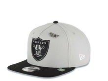 Load image into Gallery viewer, Las Vegas Raiders New Era NFL 9FIFTY 950 Inspire Snapback Cap Hat Gray Crown Black Visor Gray Logo