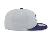 Load image into Gallery viewer, (Youth) Las Vegas Raiders New Era NFL 59FIFTY 5950 Kid Fitted Cap Hat Gray Crown Navy Blue Visor Navy Blue/White Logo (2-Tone Color Pack)
