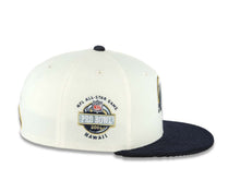 Load image into Gallery viewer, (Corduroy Visor) Los Angeles Chargers New Era NFL 59FIFTY 5950 Fitted Cap Hat Cream Crown Navy Blue Visor Navy/White/Yellow Logo 2006 All-Star Game Side Patch