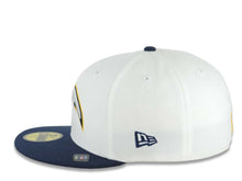 Load image into Gallery viewer, Los Angeles Chargers New Era NFL 59FIFTY 5950 Fitted Cap Hat White Crown Navy Blue Visor White/Navy Blue/Yellow Logo Gray UV