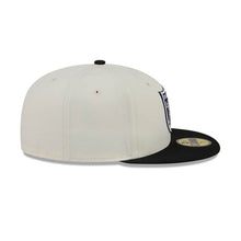 Load image into Gallery viewer, Las Vegas Raiders New Era NFL 59FIFTY 5950 Fitted Cap Hat Cream Crown Black Visor Team Color Logo Gray UV