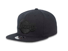 Load image into Gallery viewer, Los Angeles Lakers Mitchell & Ness NBA Fitted Cap Hat Black Crown/Visor Black Logo