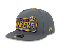Load image into Gallery viewer, Los Angeles Lakers New Era NBA 59FIFTY 5950 Fitted Cap Hat Gray Crown/Visor Team Color Neon Text Logo