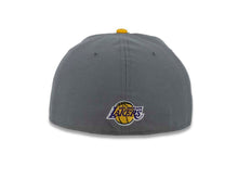 Load image into Gallery viewer, Los Angeles Lakers New Era NBA 59FIFTY 5950 Fitted Cap Hat Gray Crown/Visor Team Color Neon Text Logo