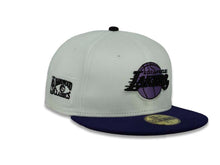 Load image into Gallery viewer, Los Angeles Lakers New Era NBA 59FIFTY 5950 Fitted Cap Hat White Crown Purple Visor Purple/White/Black Logo