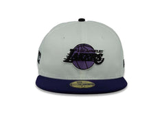 Load image into Gallery viewer, Los Angeles Lakers New Era NBA 59FIFTY 5950 Fitted Cap Hat White Crown Purple Visor Purple/White/Black Logo