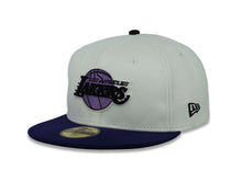 Load image into Gallery viewer, Los Angeles Lakers New Era NBA 59FIFTY 5950 Fitted Cap Hat White Crown Purple Visor Purple/White/Black Logo