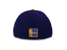 Load image into Gallery viewer, Los Angeles Lakers New Era NBA 59FIFTY 5950 Fitted Cap Hat Purple Crown Yello/Purple Camo Visor Team Color Logo